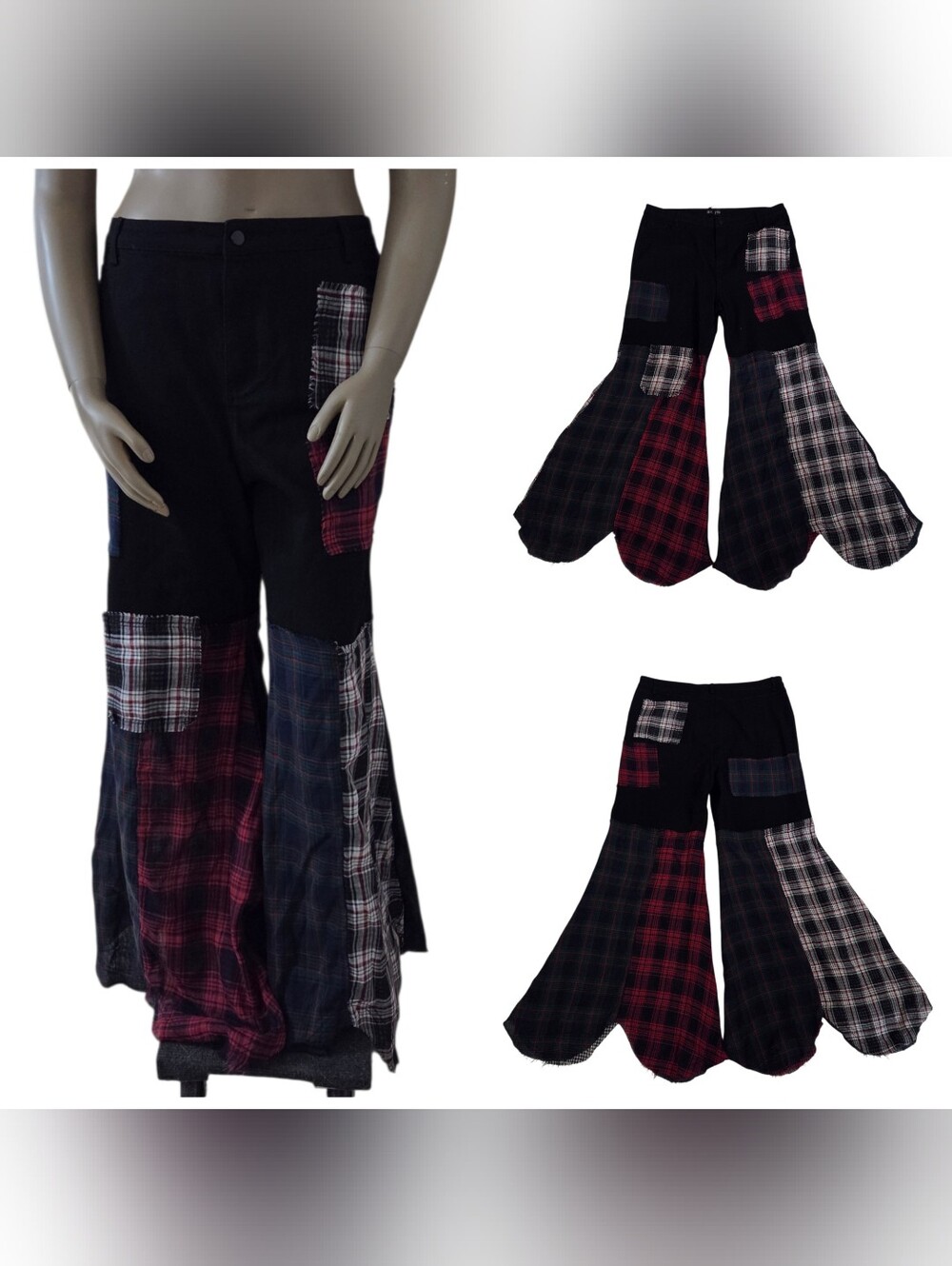CURRENT MOOD Plaid Jeans Denim Grunge 3X Black Red Green NEW w/TAGS